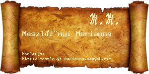 Meszlényi Marianna névjegykártya