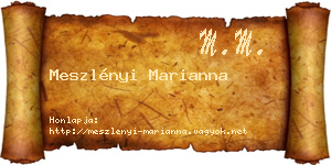 Meszlényi Marianna névjegykártya